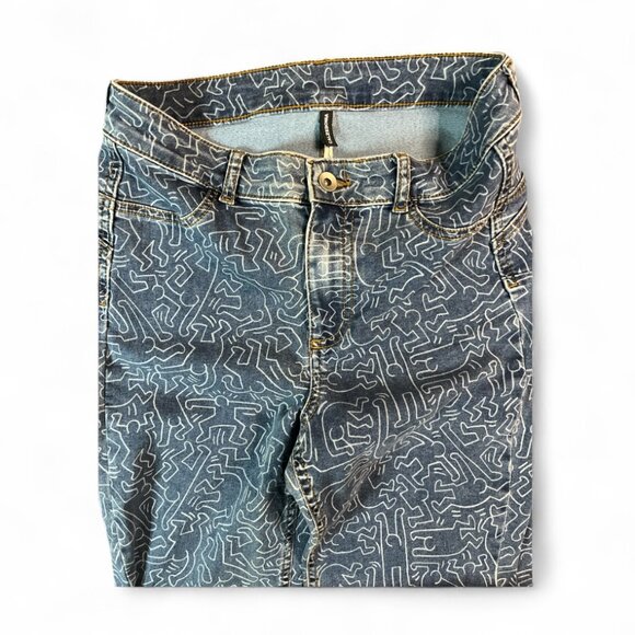 Calzedonia x Keith Haring Limited Edition Skinny Jeans Medium Size - Picture 3 of 6